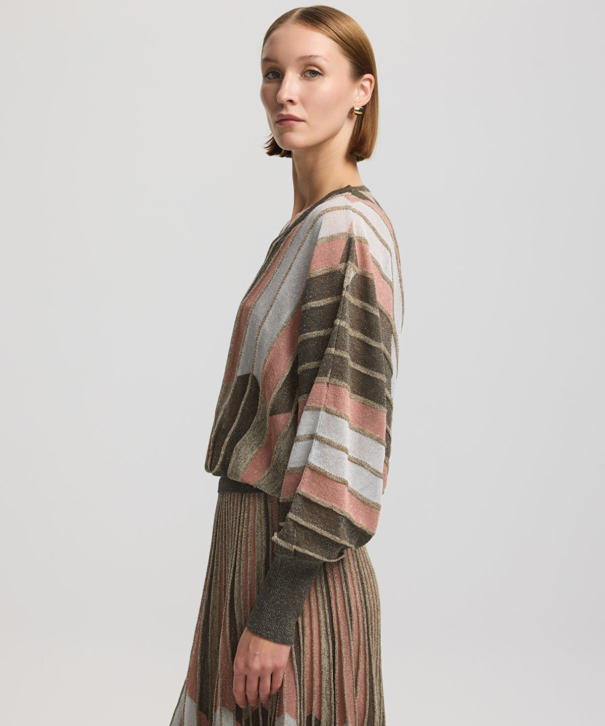 Color block knit sweater