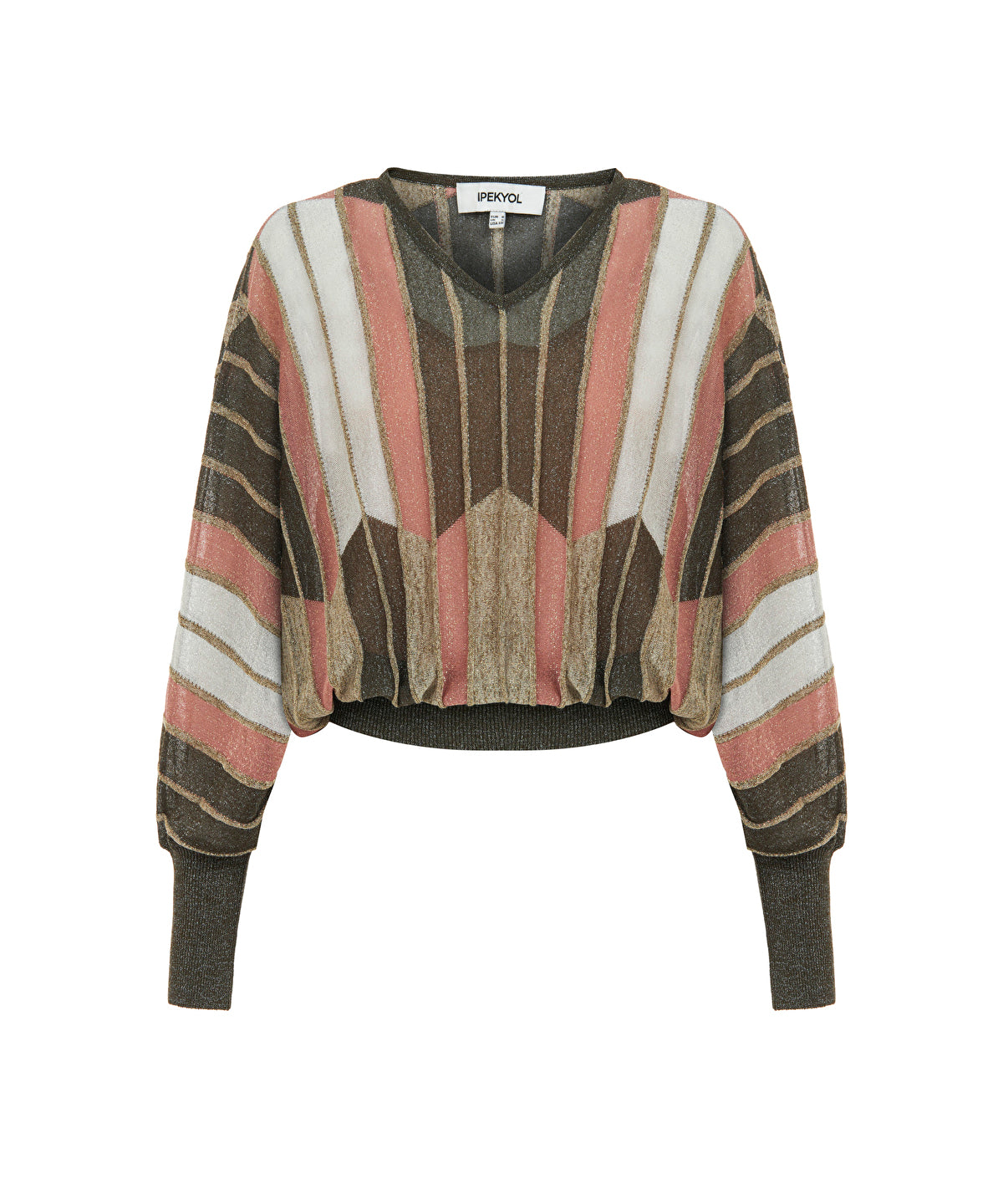 Color block knit sweater