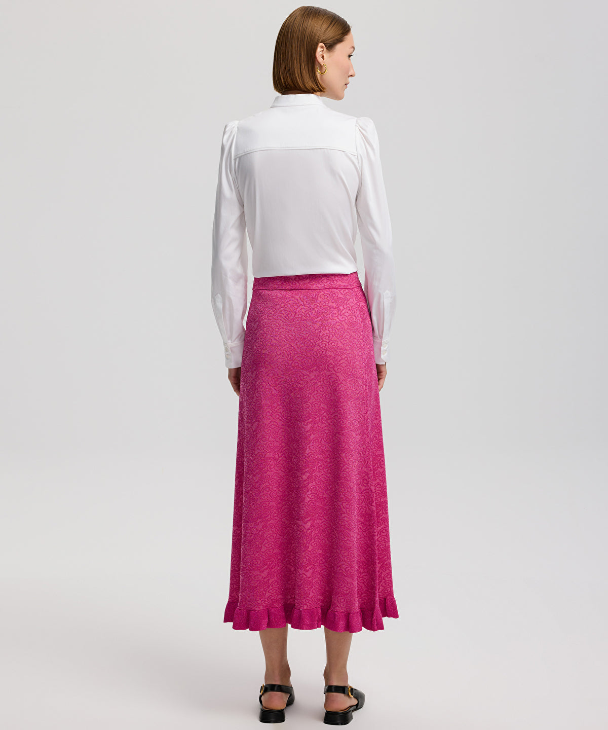 Zoomed Jacquard Long Sleeve Knit Top
