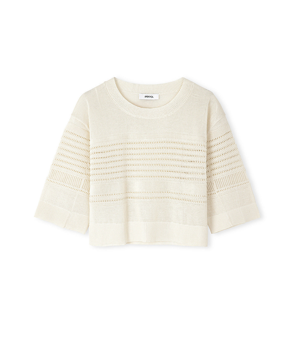 Zoomed Contrast Textured Knit Sweater
