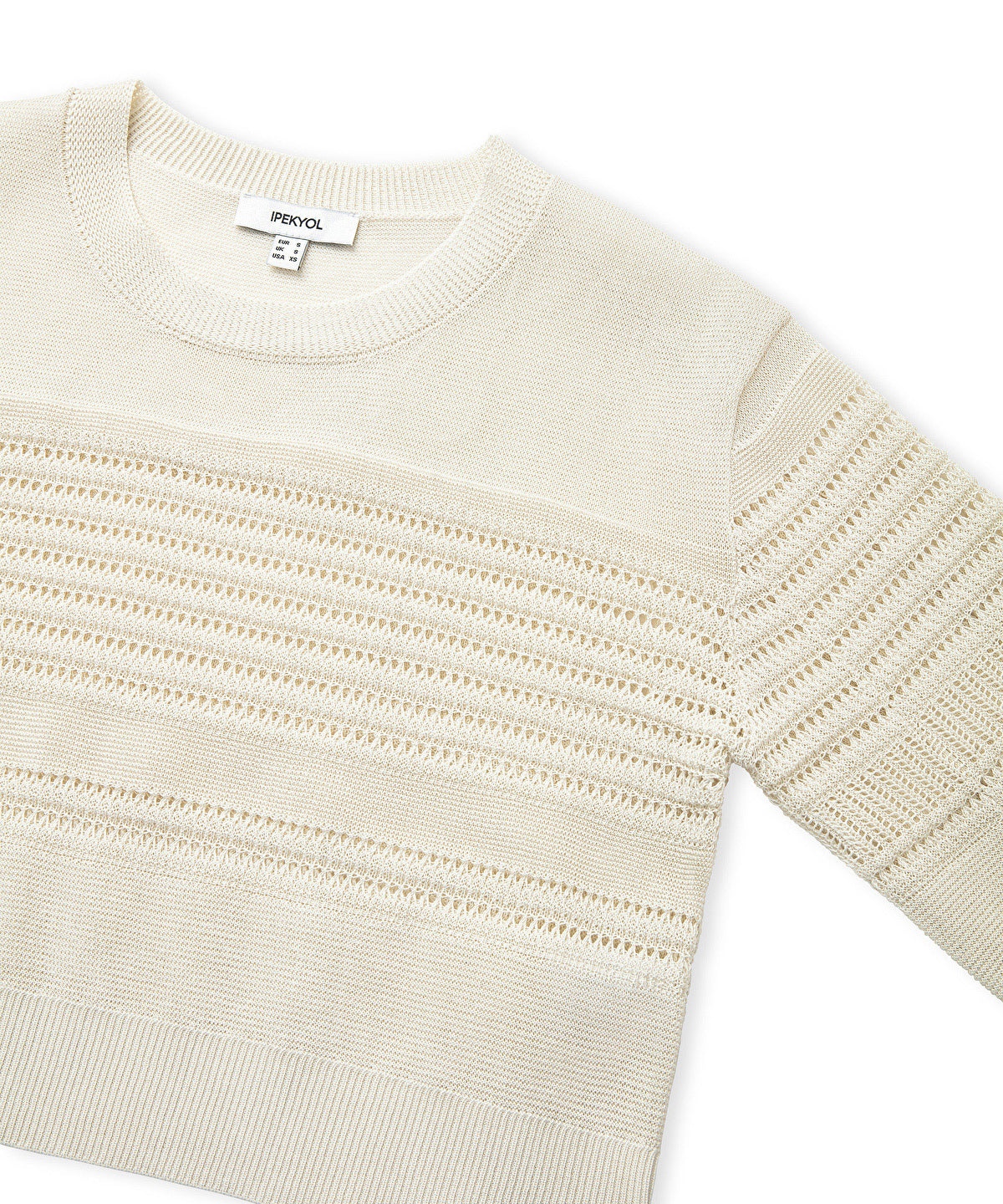 Zoomed Contrast Textured Knit Sweater