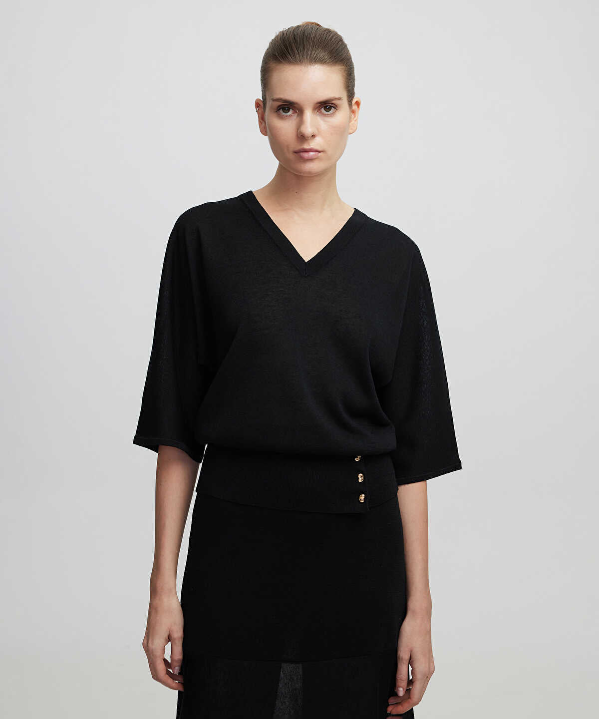 Buttoned Knit Top
