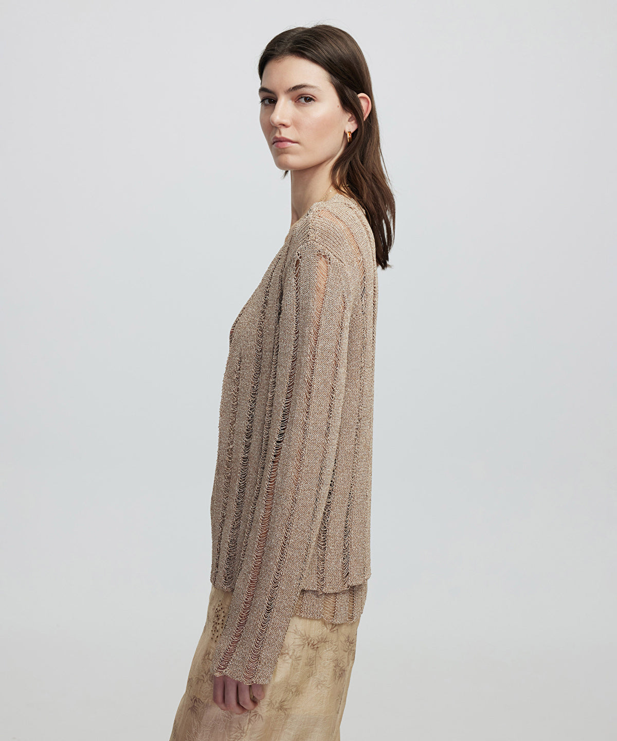 Zoomed Openwork Knit Cardigan