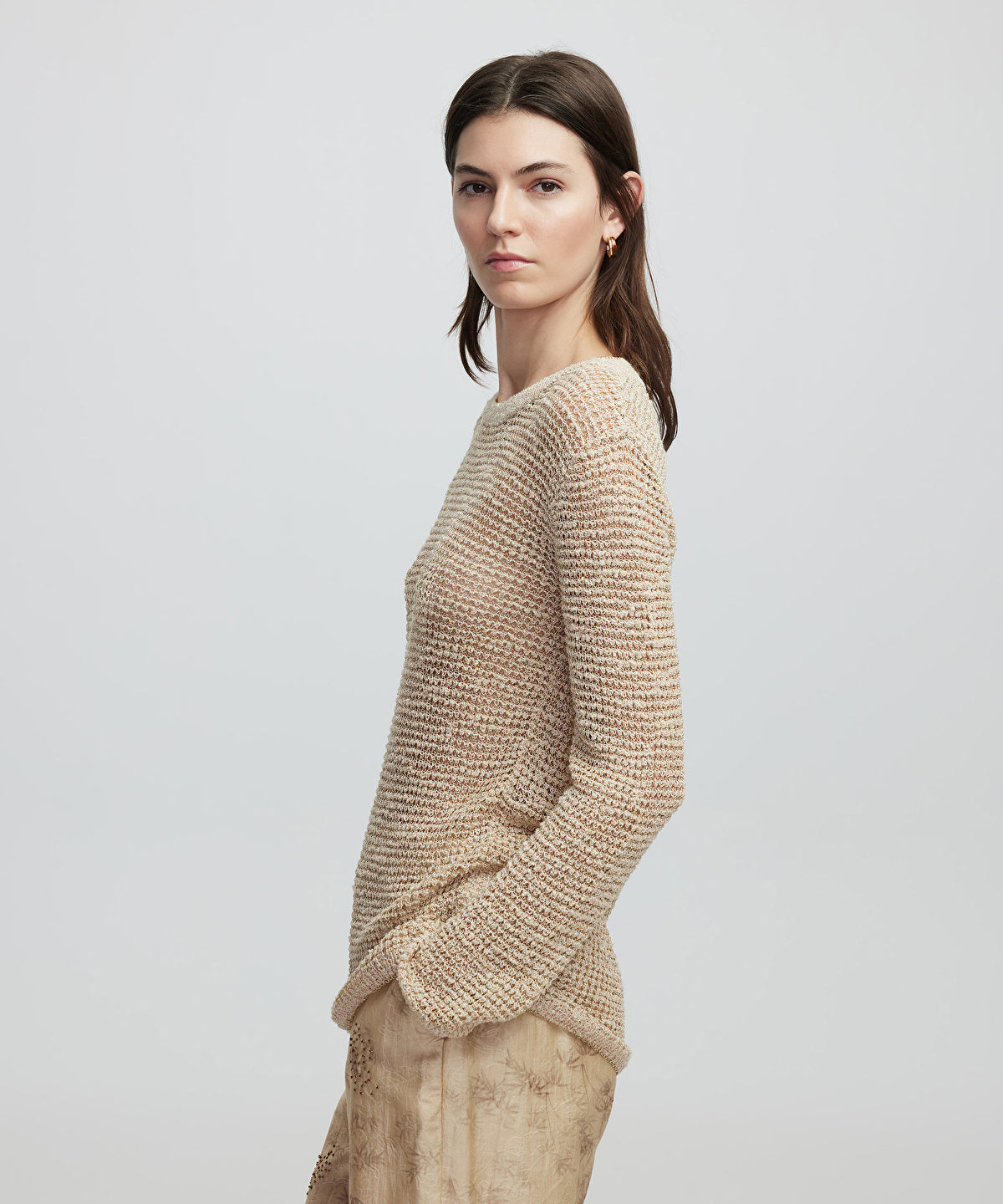 Zoomed Openwork Knit Sweater