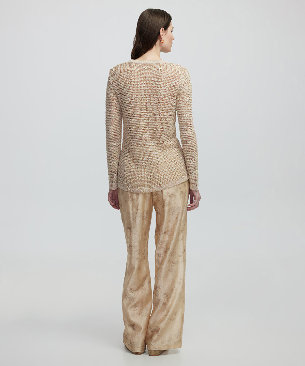 Zoomed Openwork Knit Sweater