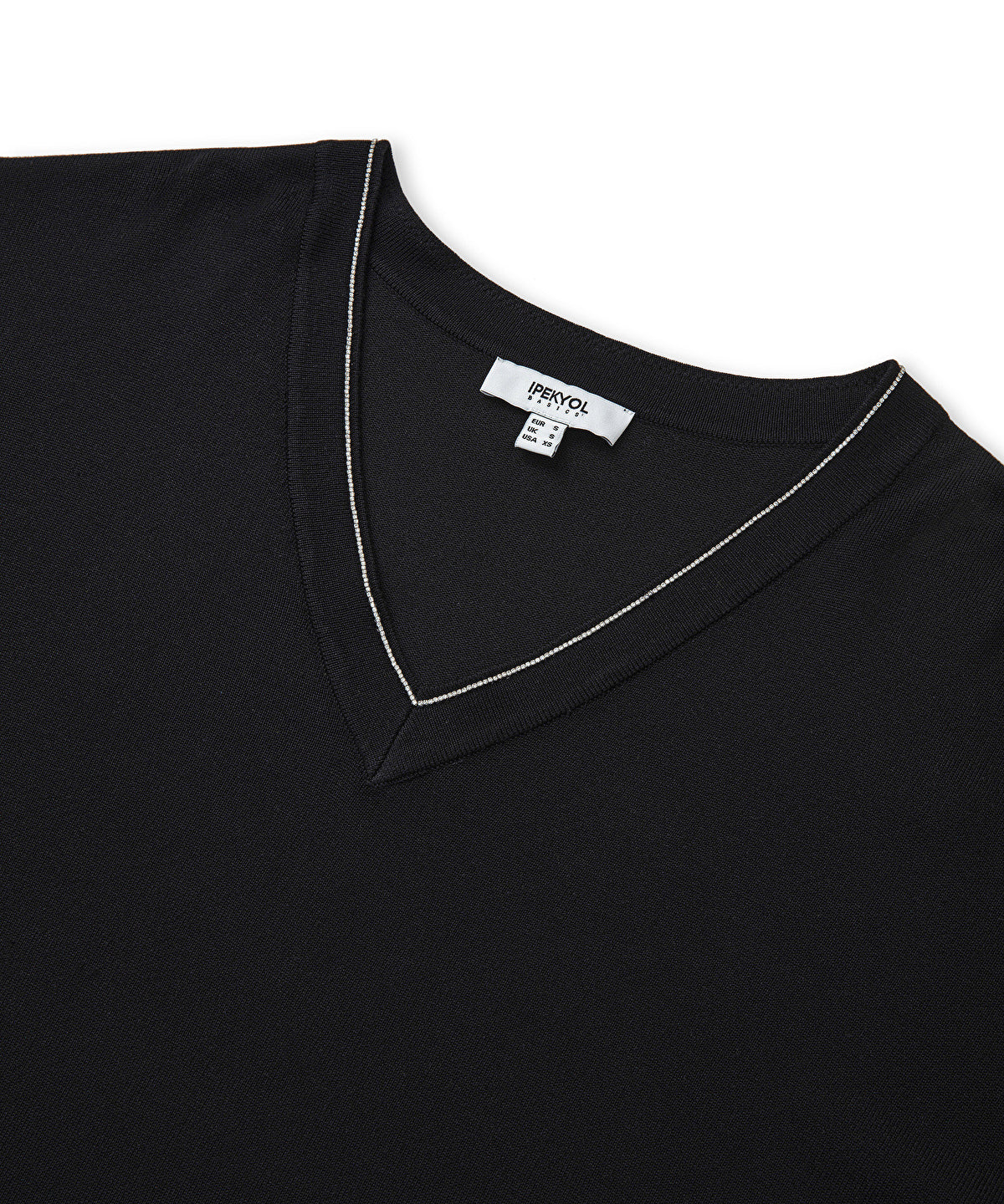 Zoomed Knit Sweater With Rhinestones