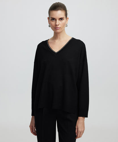 Knit Sweater With Rhinestones