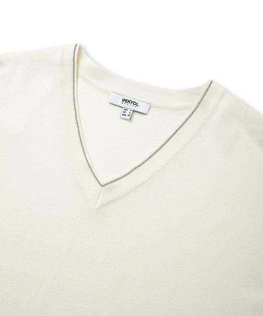 Knit Sweater With Rhinestones