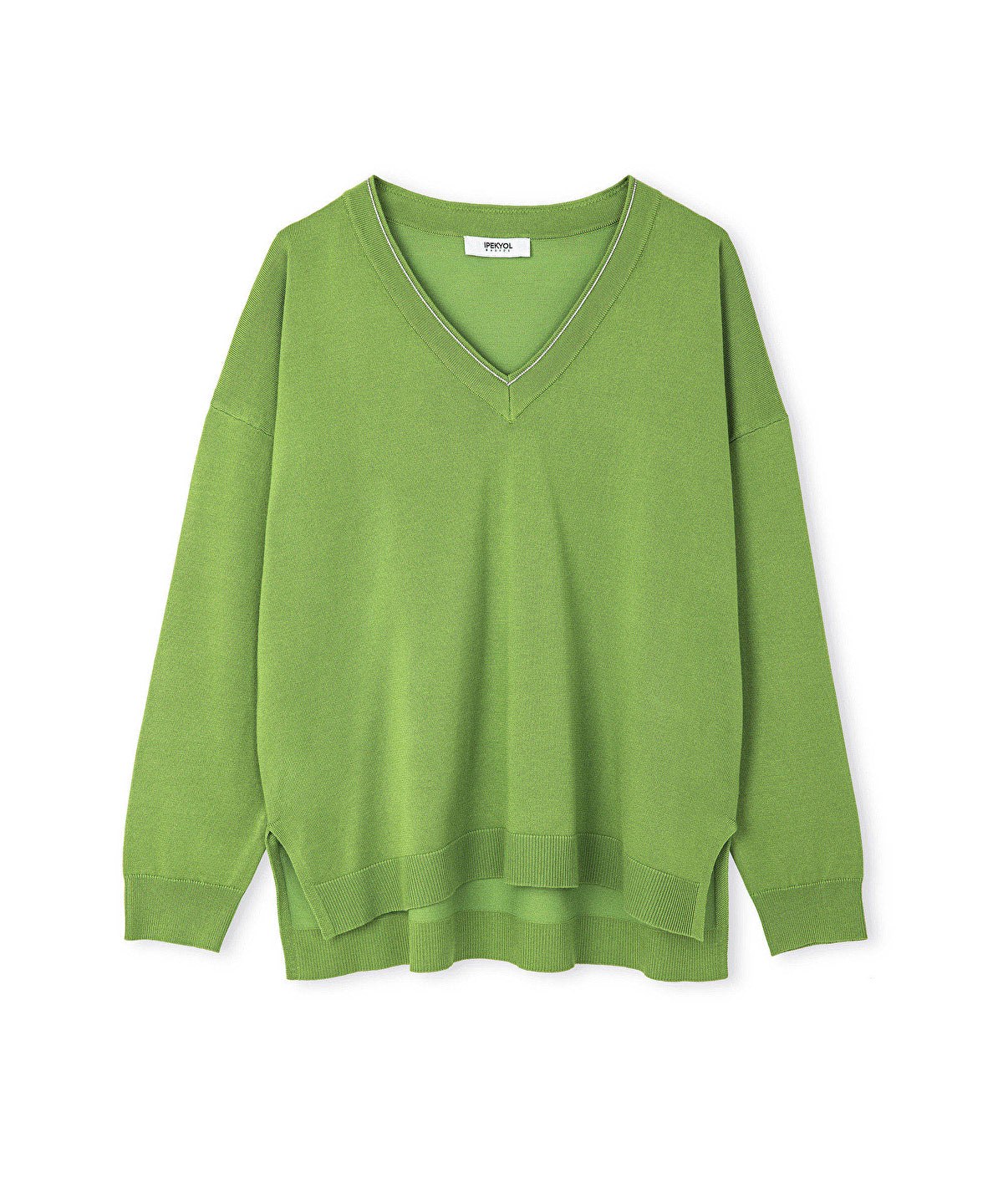 Zoomed Knit Sweater With Rhinestones