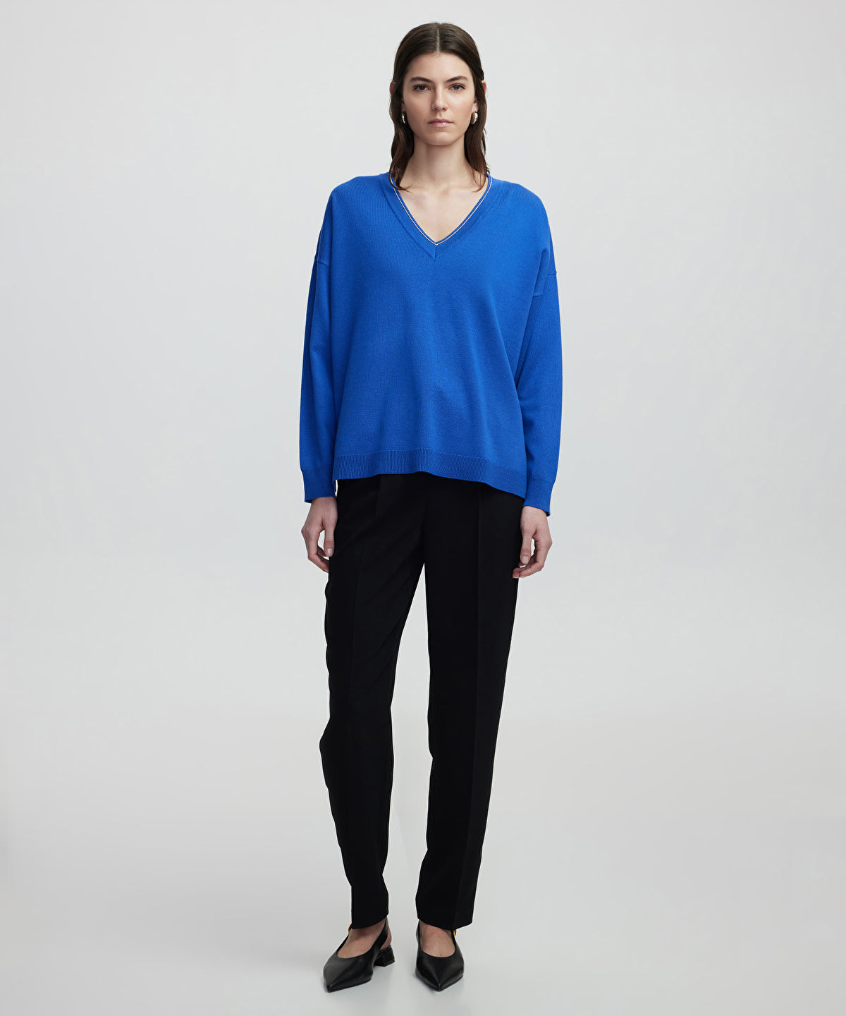 Zoomed Knit Sweater With Rhinestones