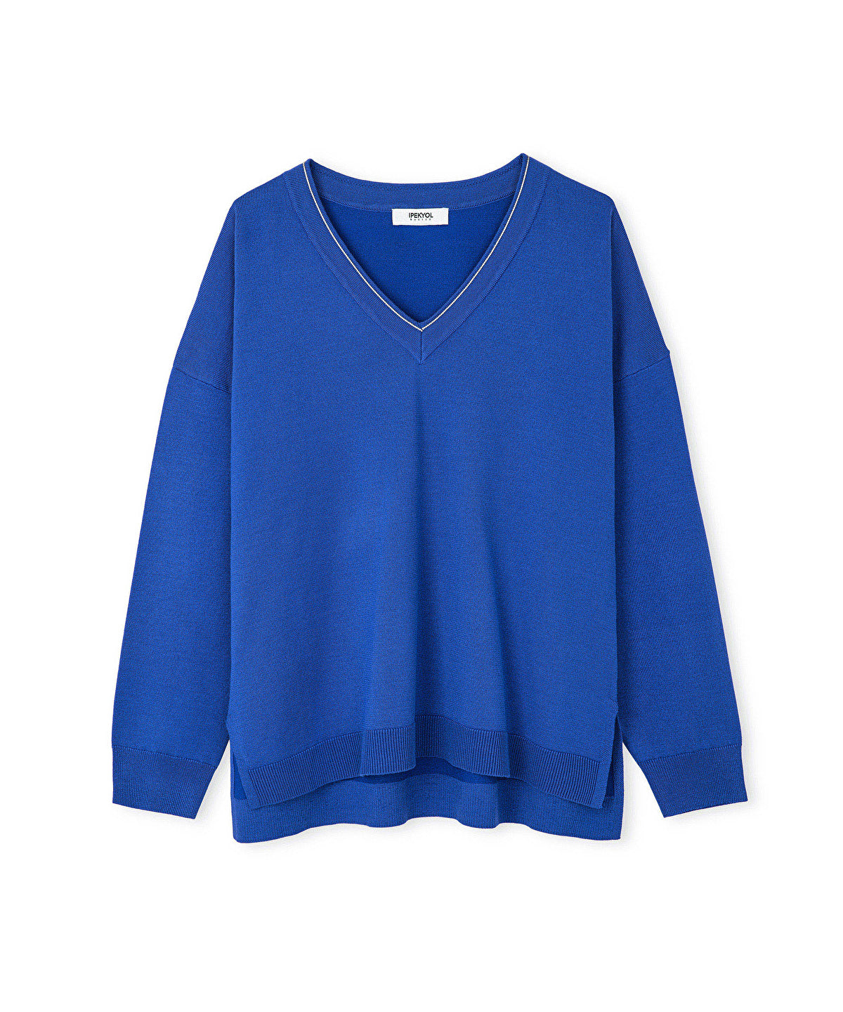 Zoomed Knit Sweater With Rhinestones