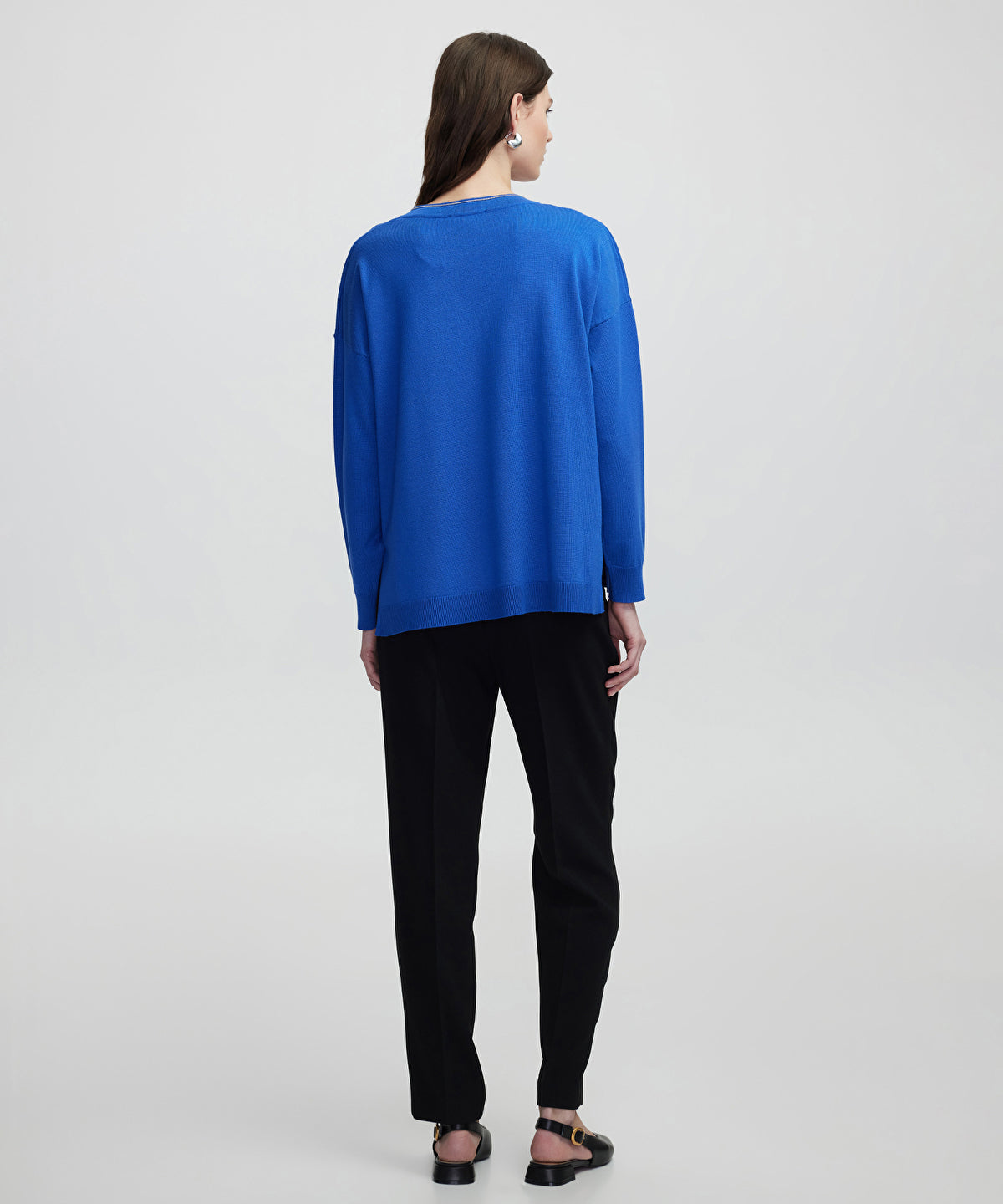Zoomed Knit Sweater With Rhinestones