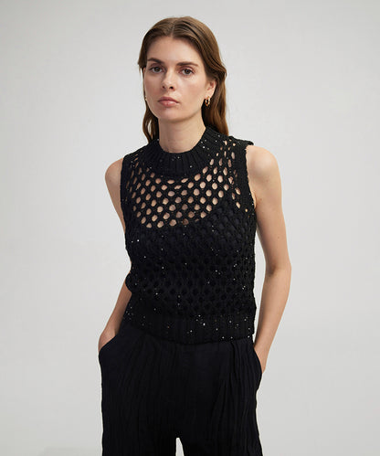 Sequinned Knit Top