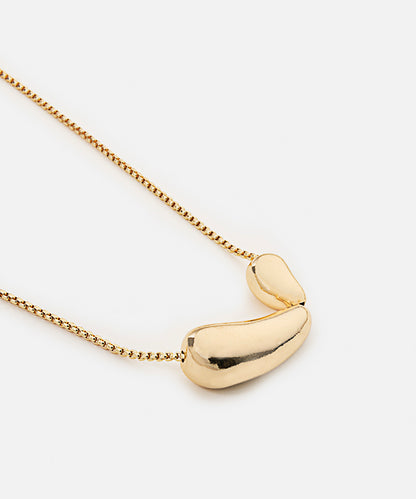 Two-piece metal necklace