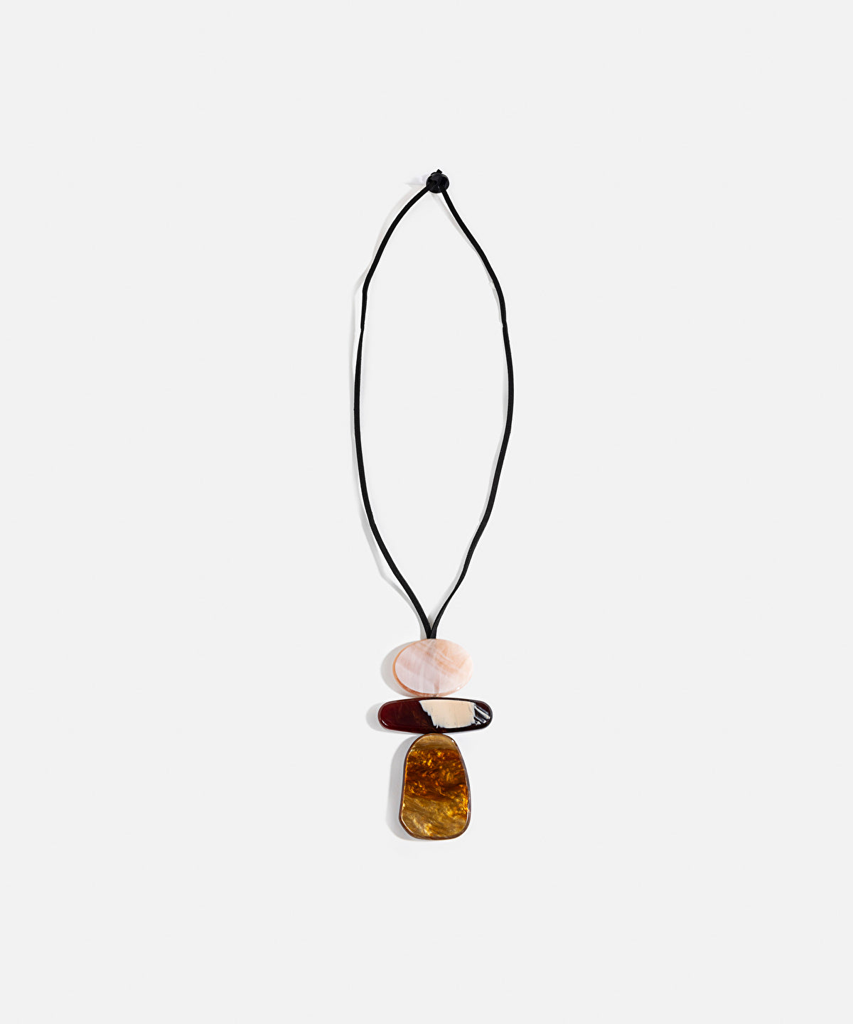 Cord Necklace With Acrylic Pendants
