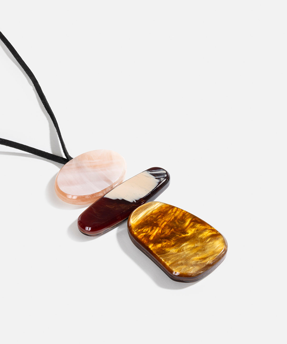 Cord Necklace With Acrylic Pendants