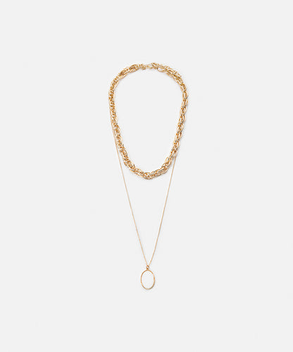 Contrast Pendant Chain Necklace
