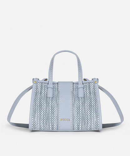 Contrast textured mini tote bag