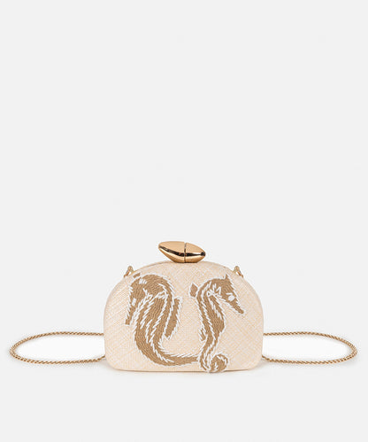 Embroidered Raffia Bag