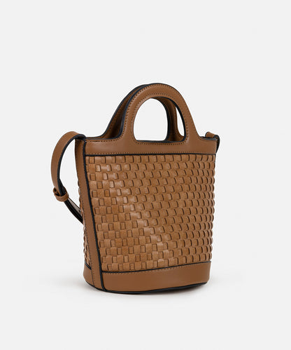 Braided-Effect Bucket Bag