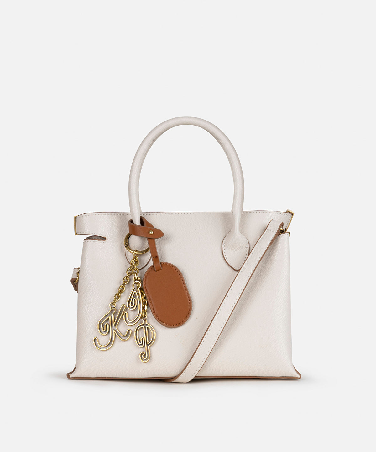 Leather-Effect Bag With Logo Charm