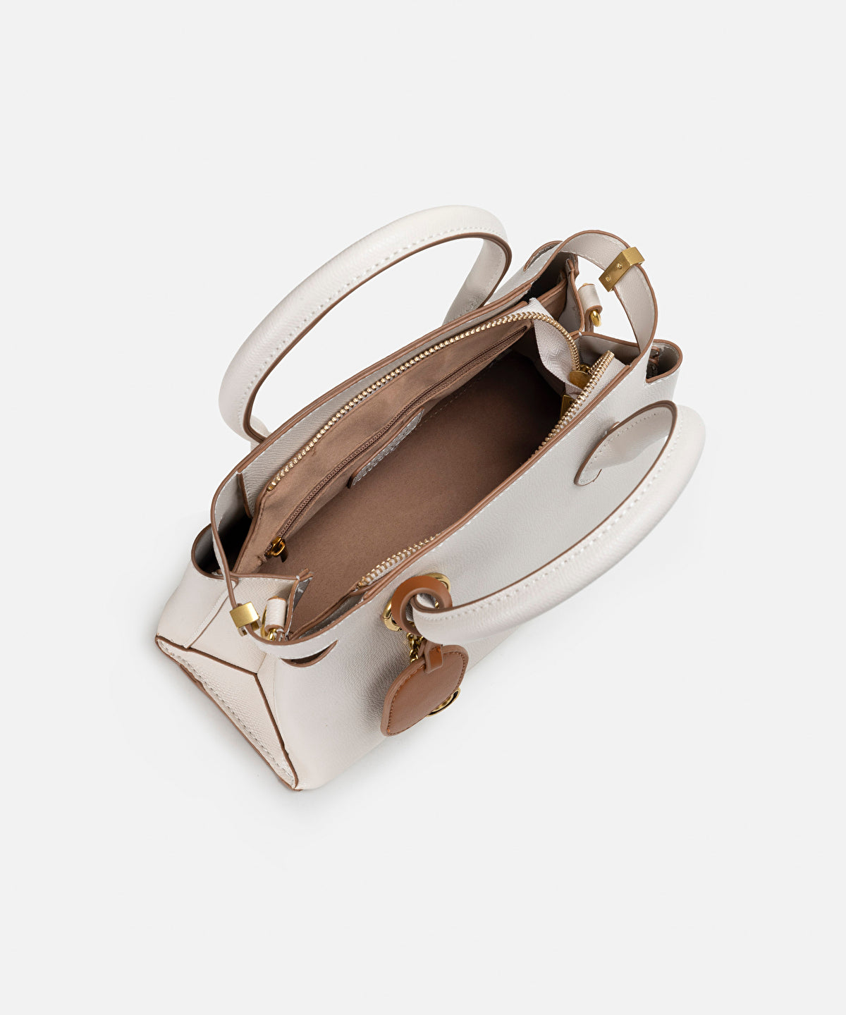 Leather-Effect Bag With Logo Charm