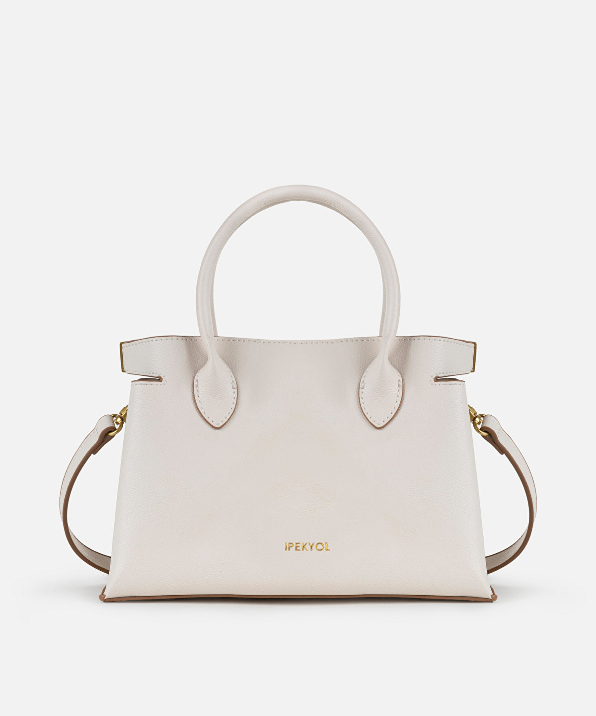 Leather-Effect Bag With Logo Charm