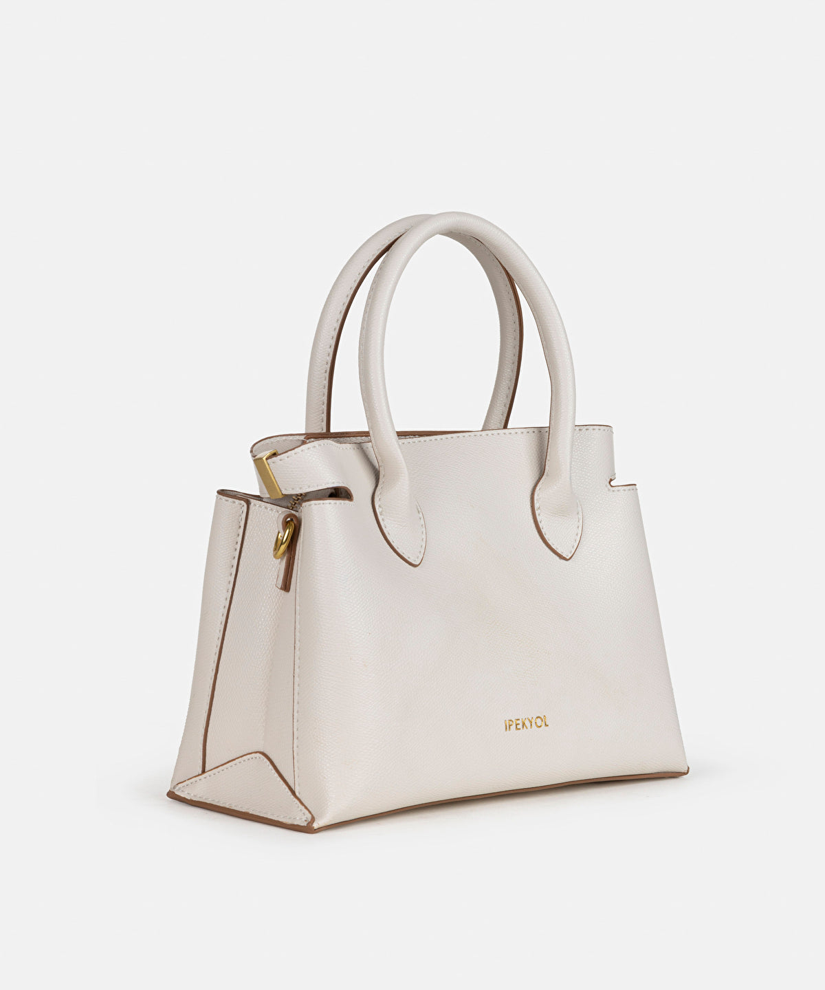 Leather-Effect Bag With Logo Charm