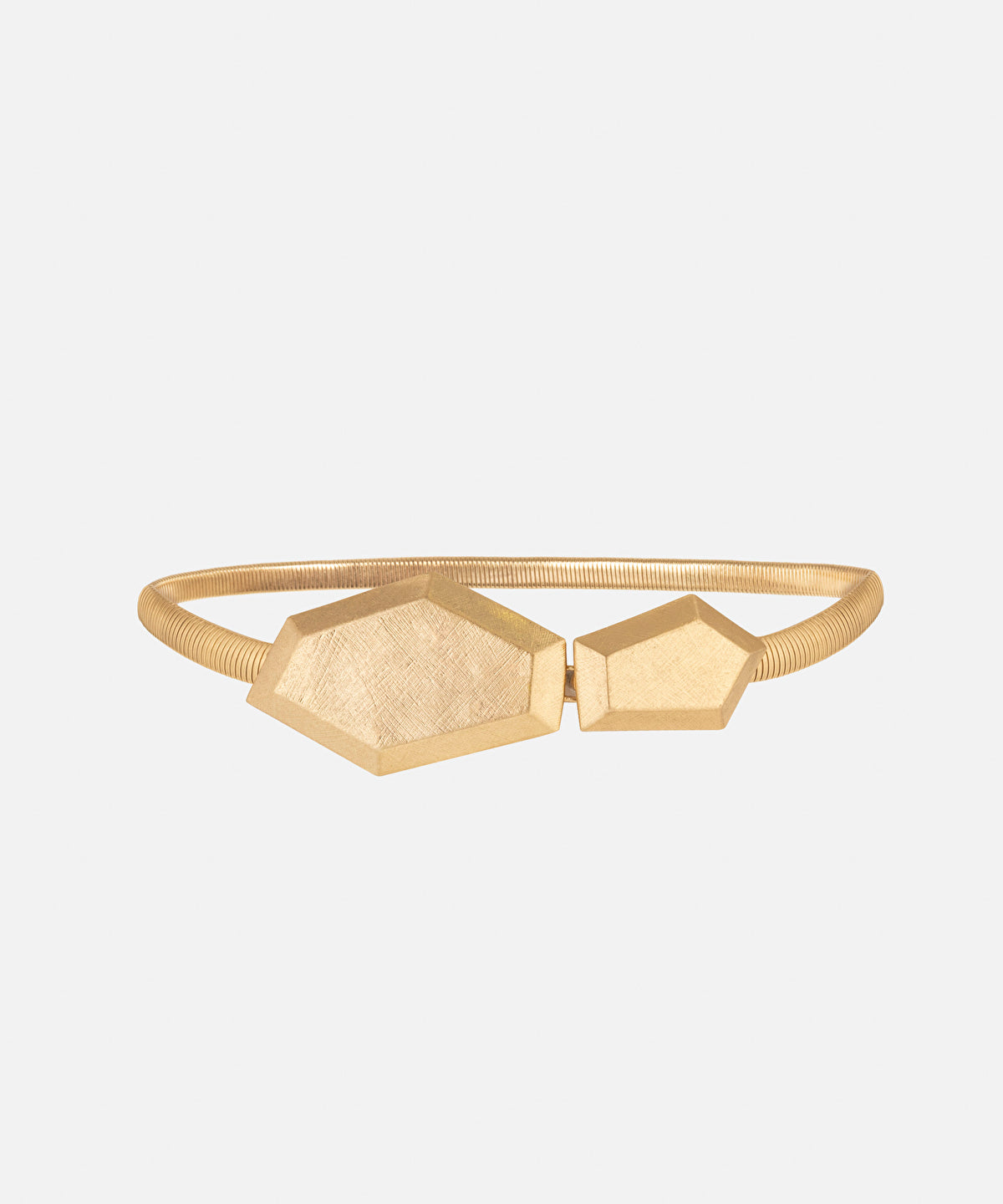 Zoomed Metal Belt With Geometric Buckle