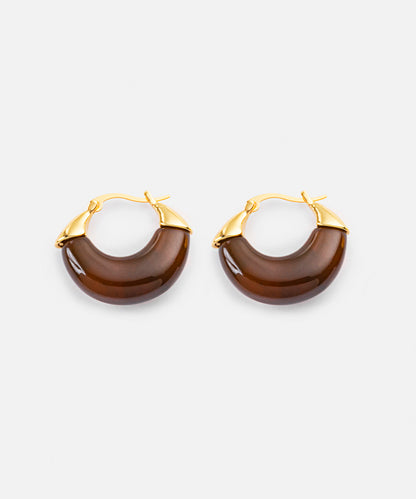 Contrasting resin earrings