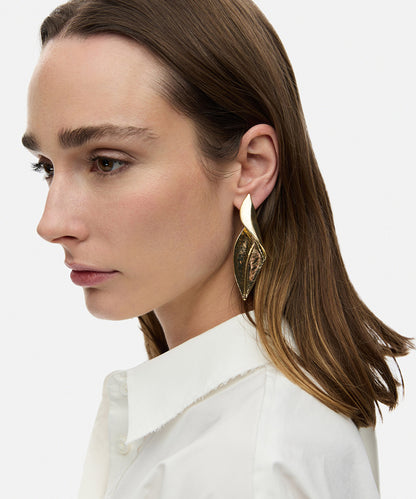 Leaf earrings set