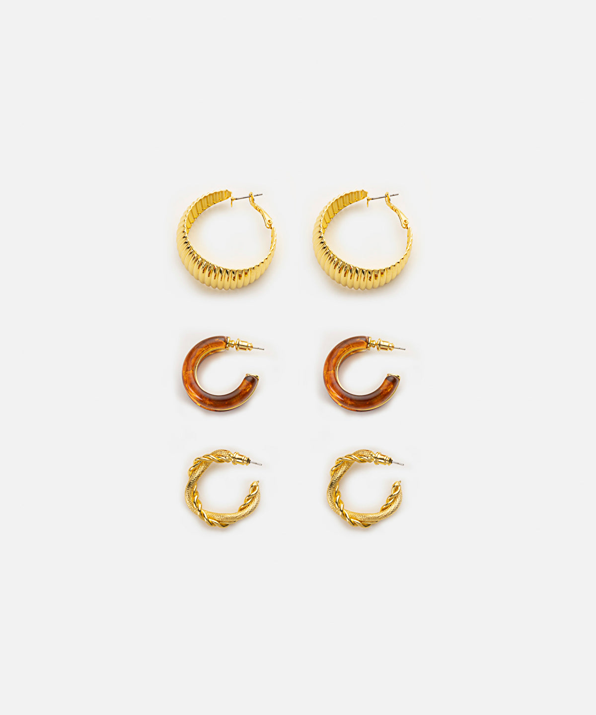 Zoomed Set Of Three Earrings