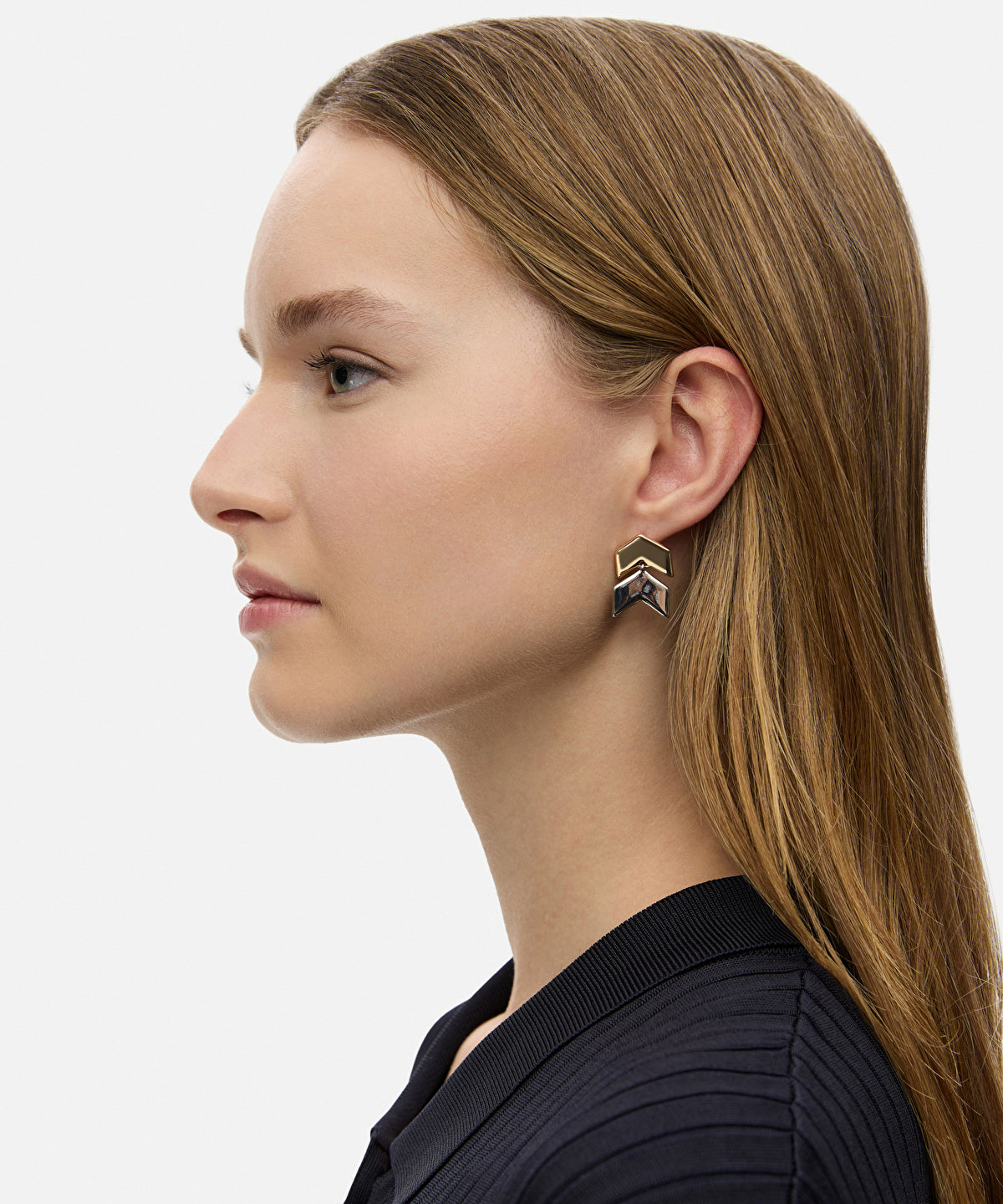 Zoomed Two-Tone Earrings