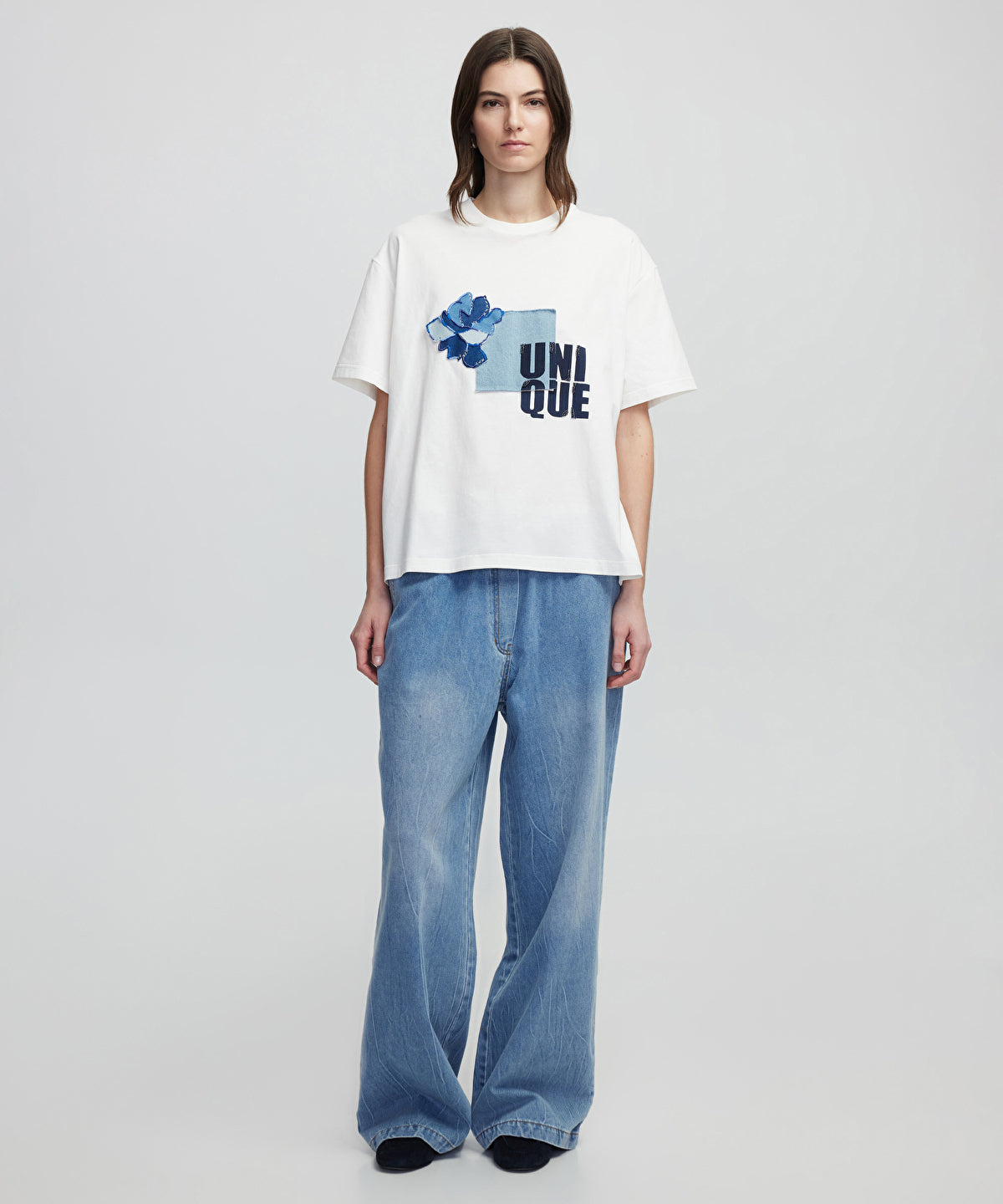 Zoomed Denim Applique T-Shirt
