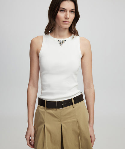 T-shirt with stone embellishments