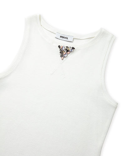 T-shirt with stone embellishments