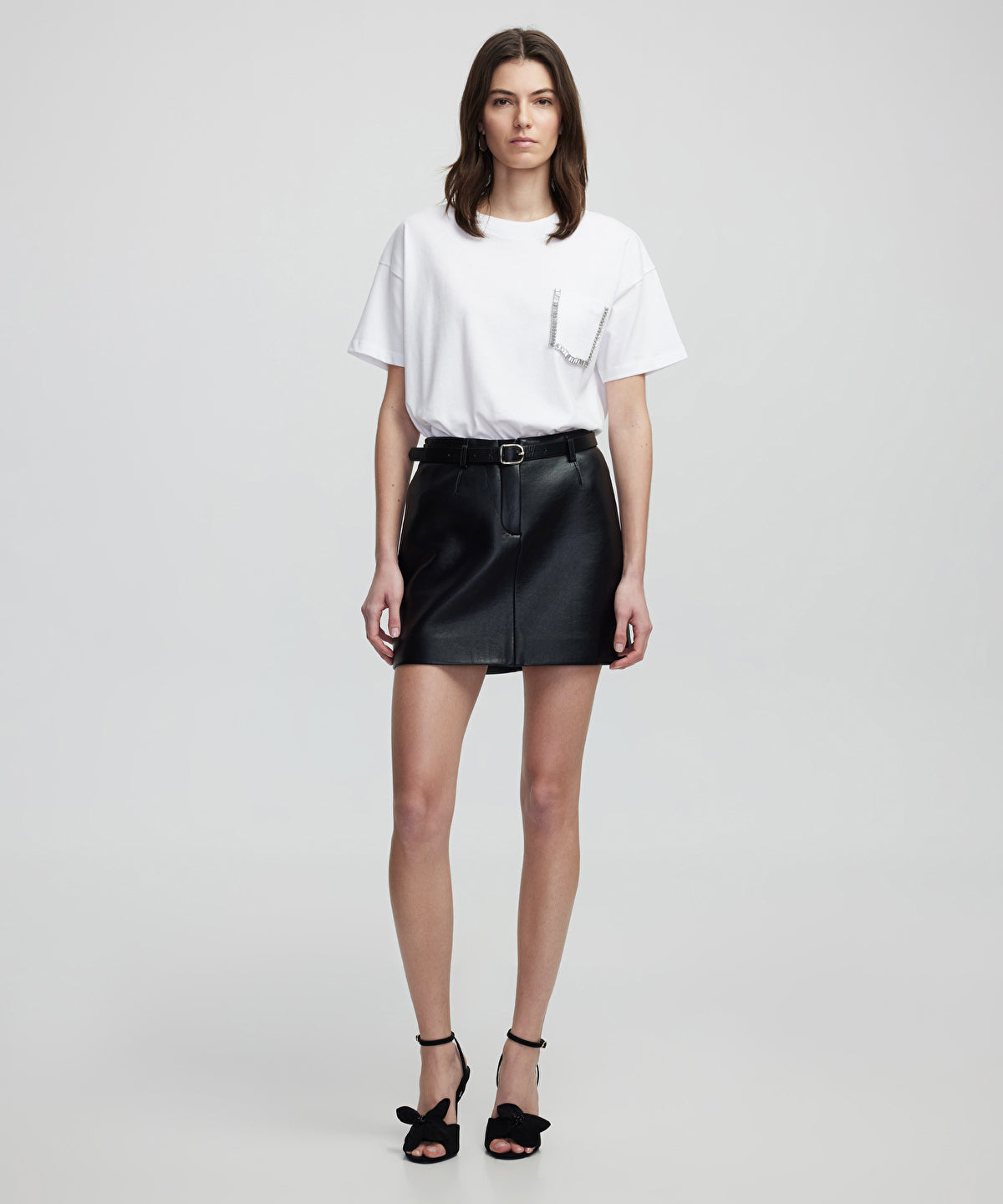 T-shirt with front rhinestones