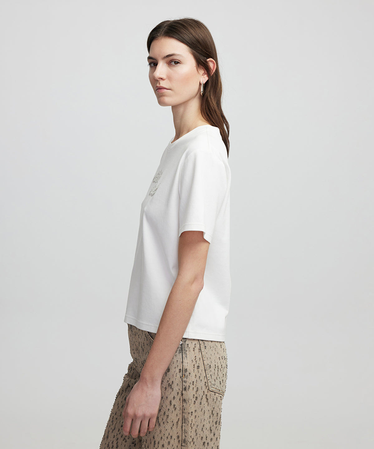 Zoomed T-Shirt With Embroidered Slogan