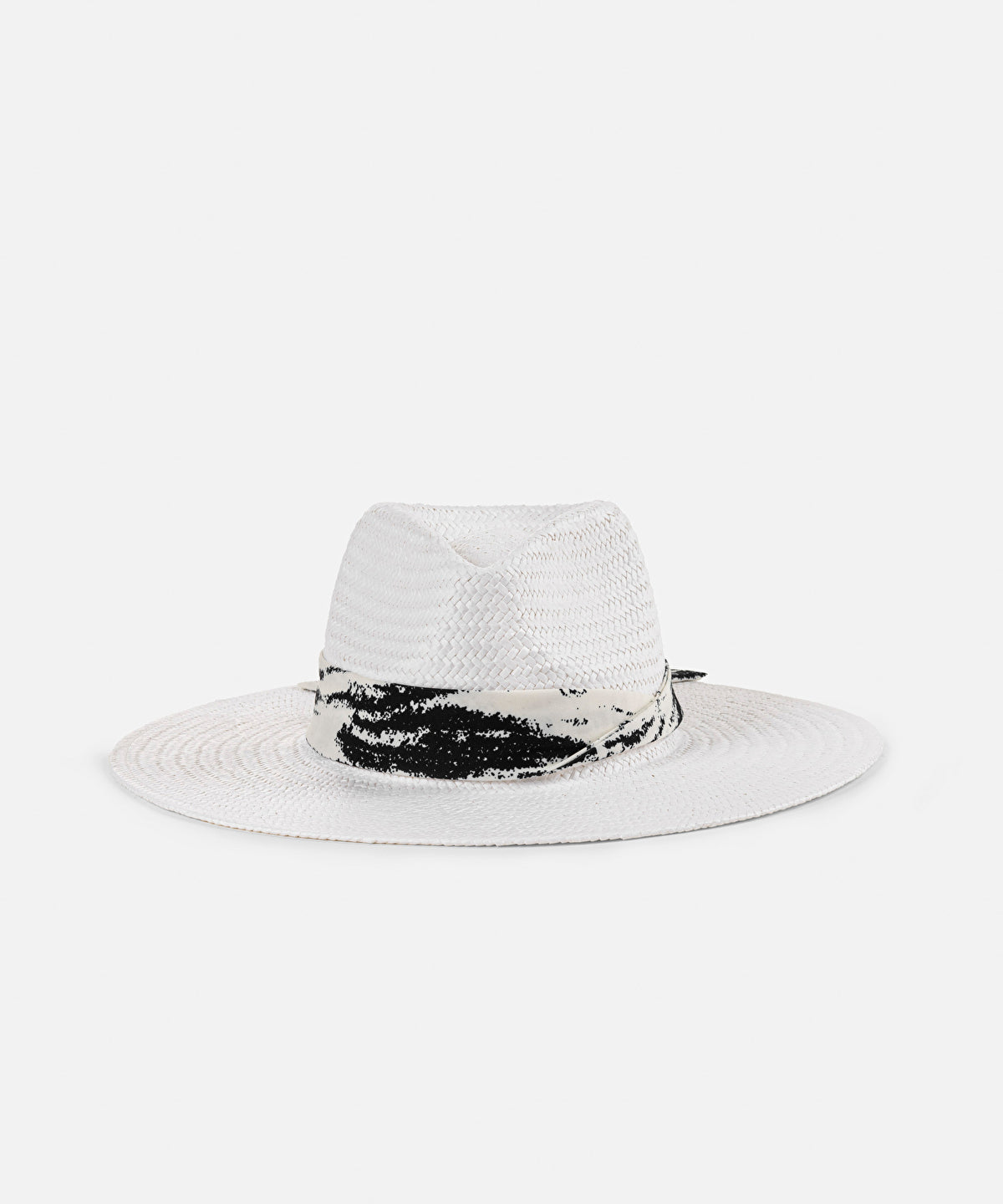 Zoomed Printed Ribbon Straw Hat