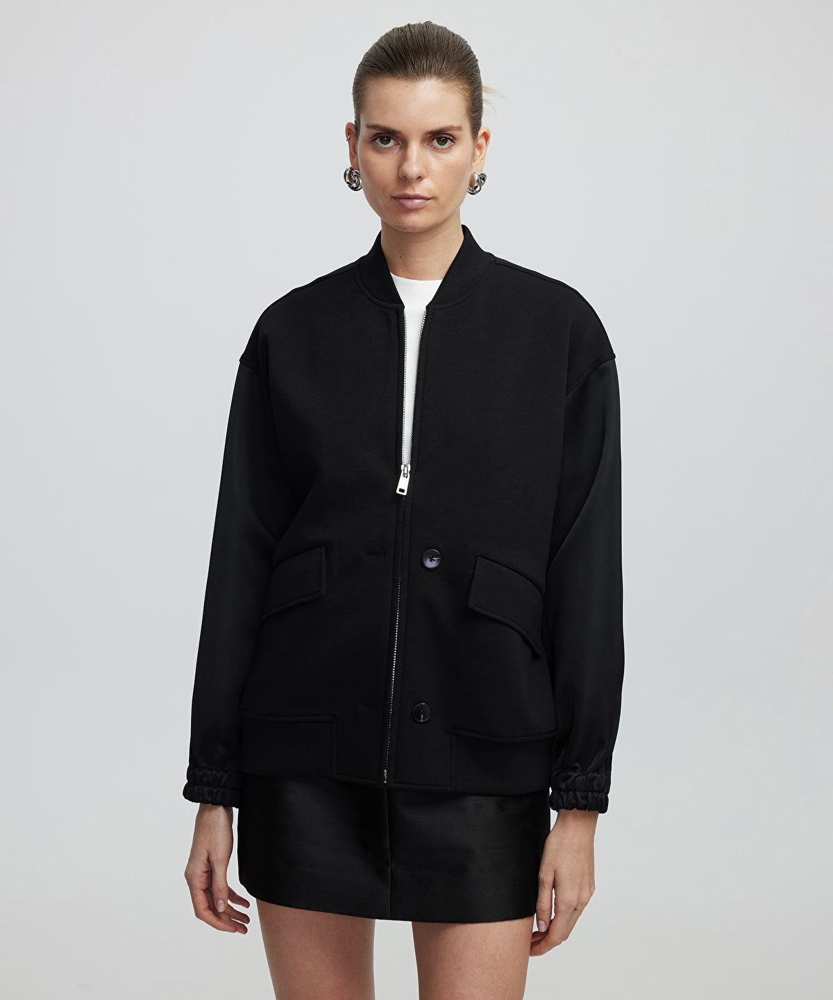 Zoomed Sweatshirt With Adjustable Buttons