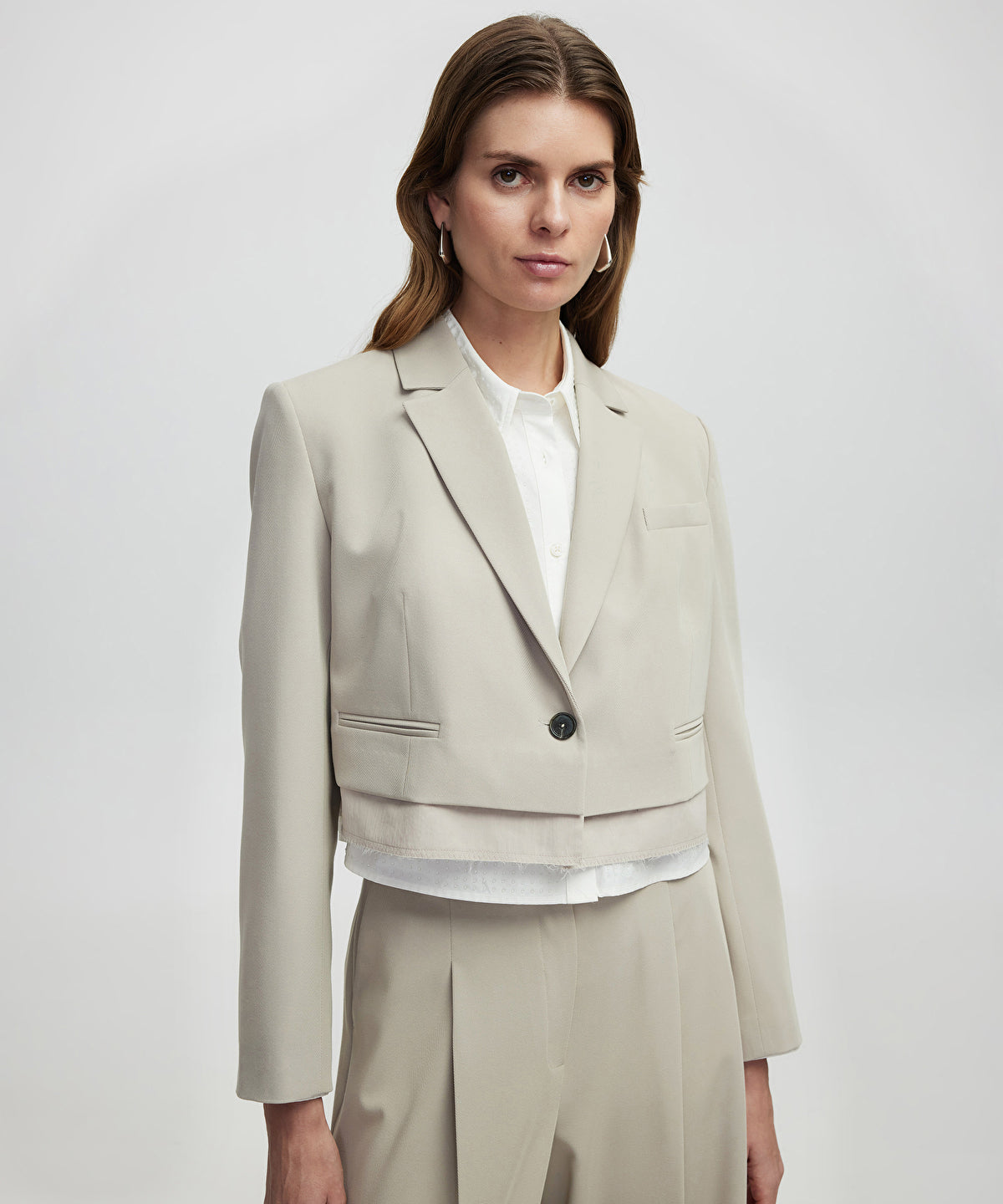 Zoomed Mixed Media Blazer