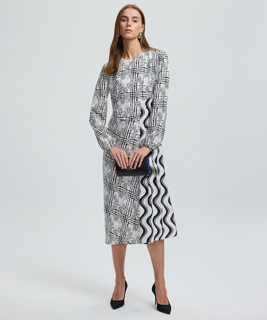 Printed Viscose Midi Dress