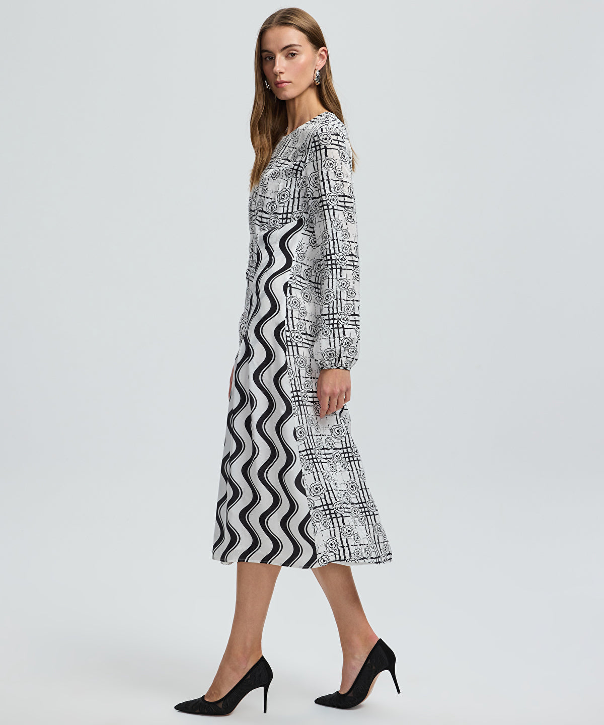 Zoomed Printed Viscose Midi Dress