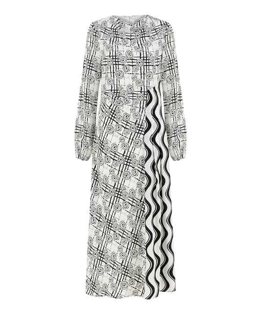 Printed Viscose Midi Dress
