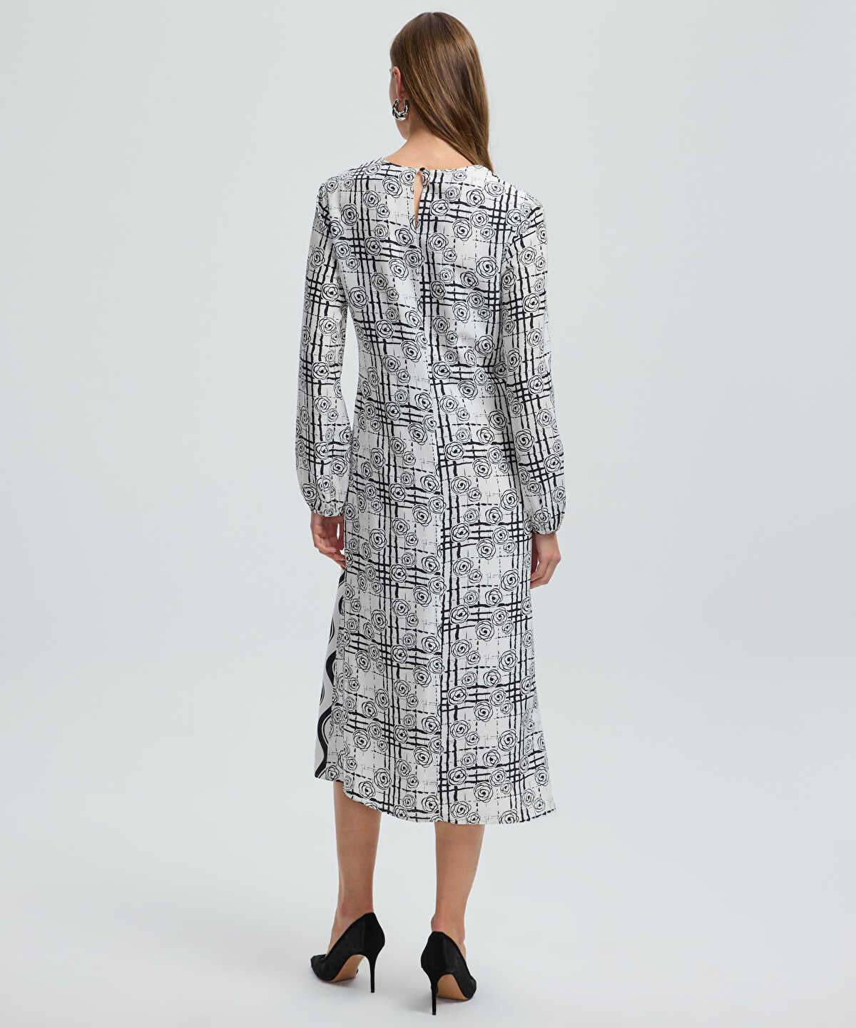 Printed Viscose Midi Dress
