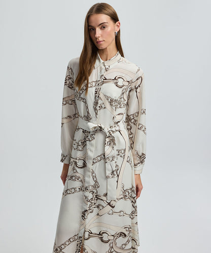Printed Midi Shirt Dress