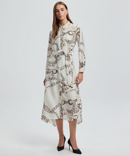 Printed Midi Shirt Dress
