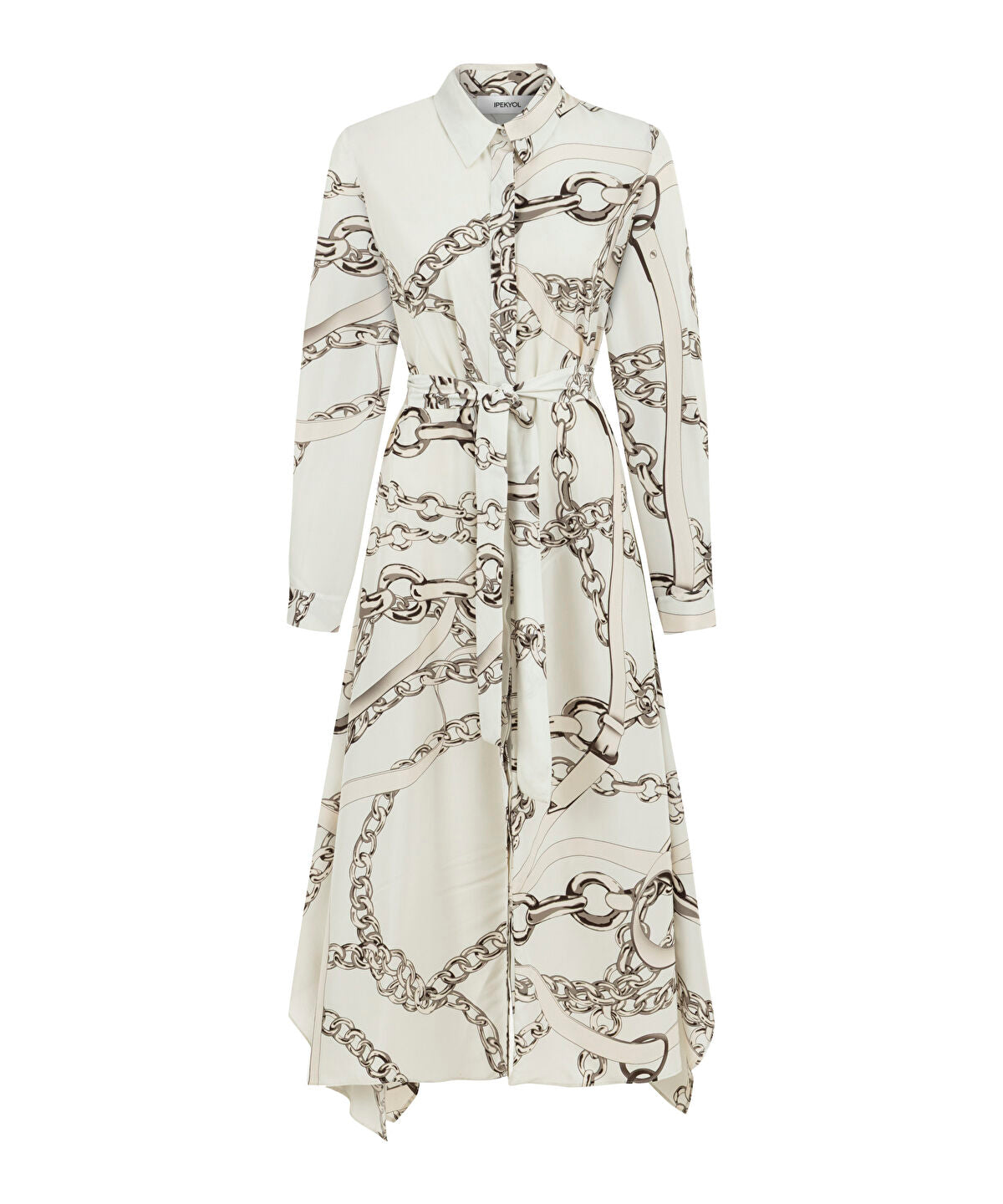 Zoomed Printed Midi Shirt Dress