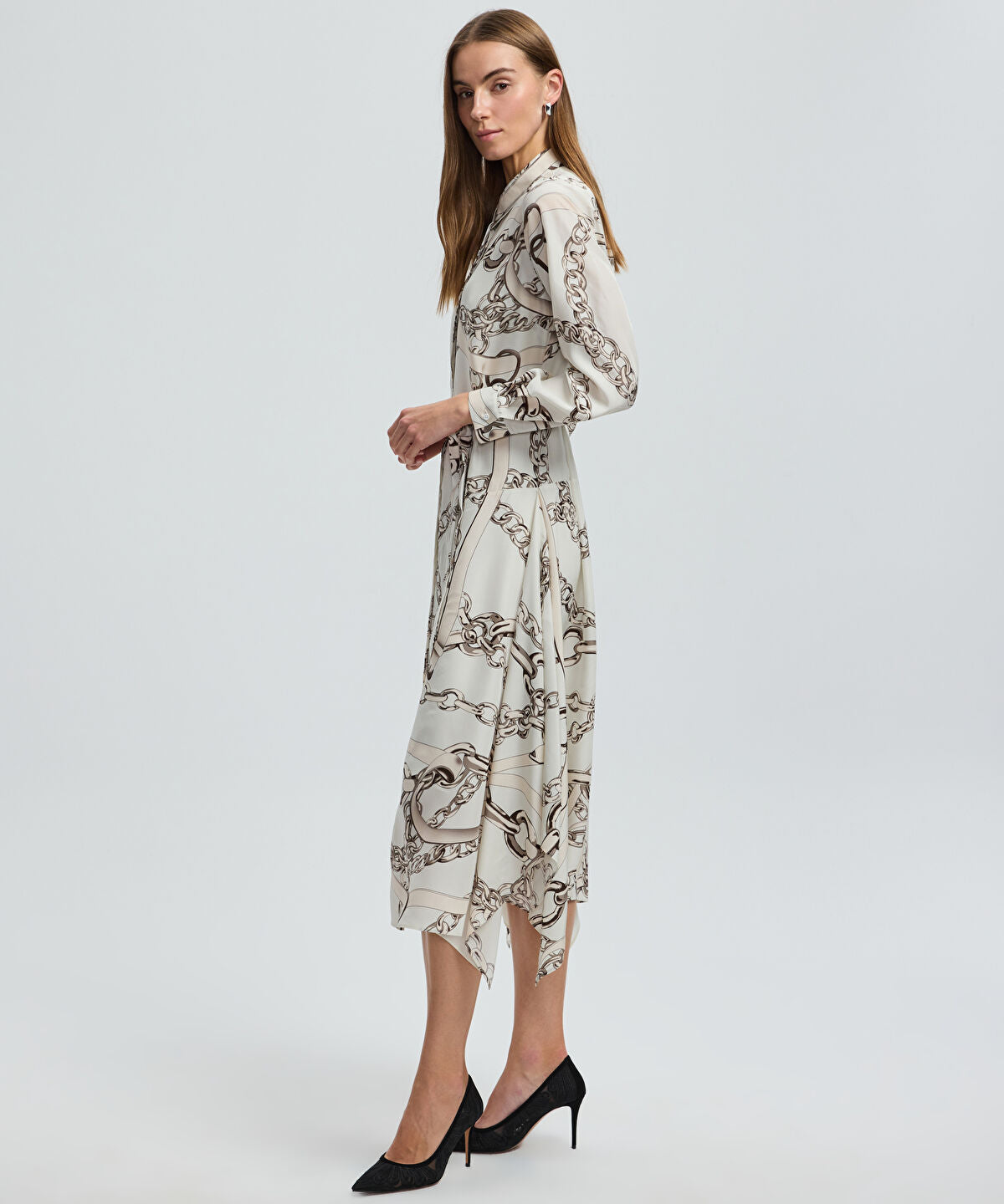 Printed Midi Shirt Dress