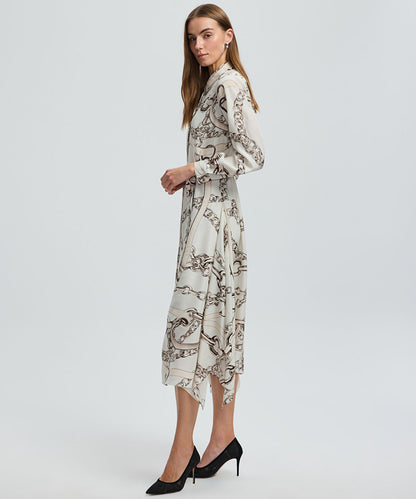 Printed Midi Shirt Dress